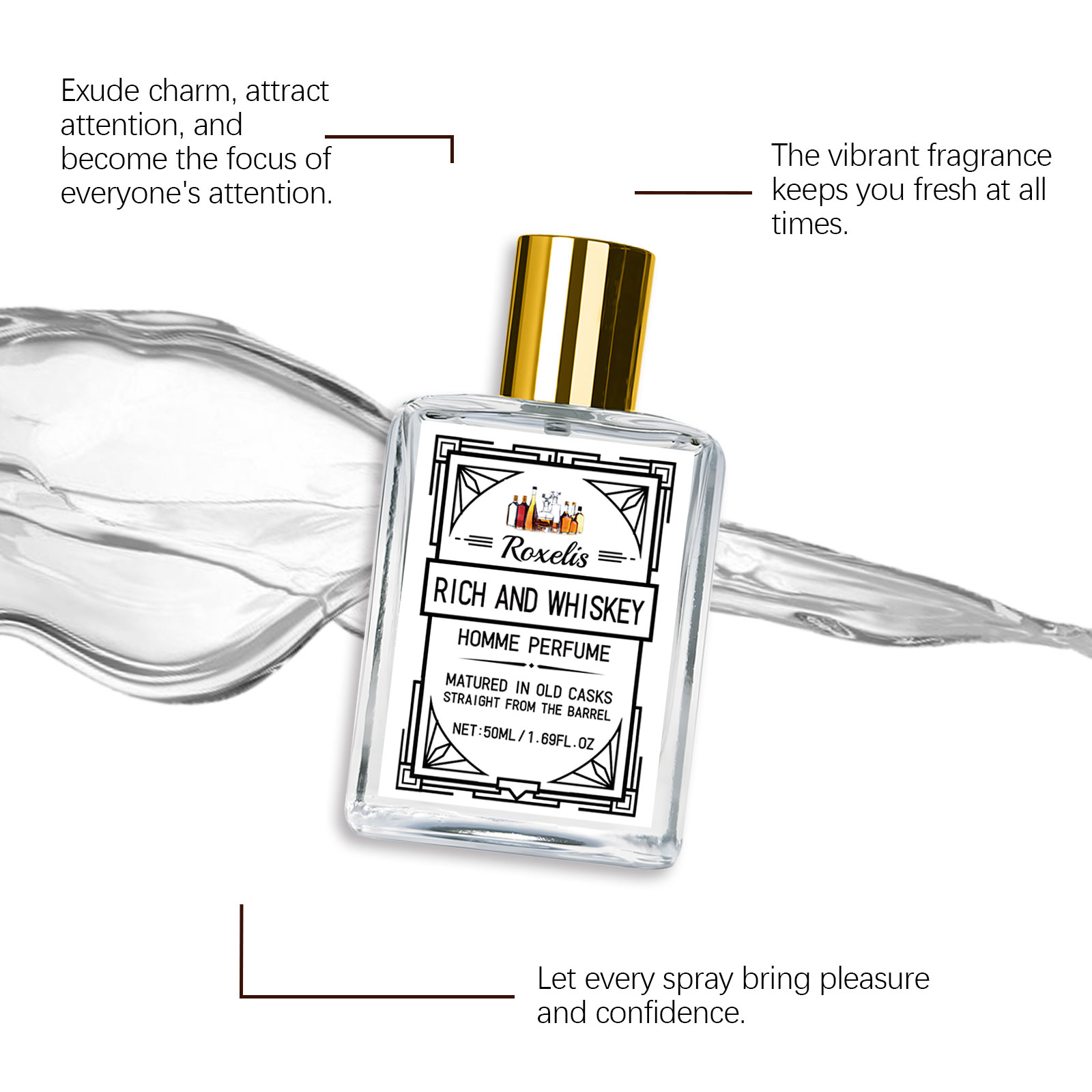 Roxelis 50ml Charm Whisky Parf - Perfume Fragrance For Men avis et prix
